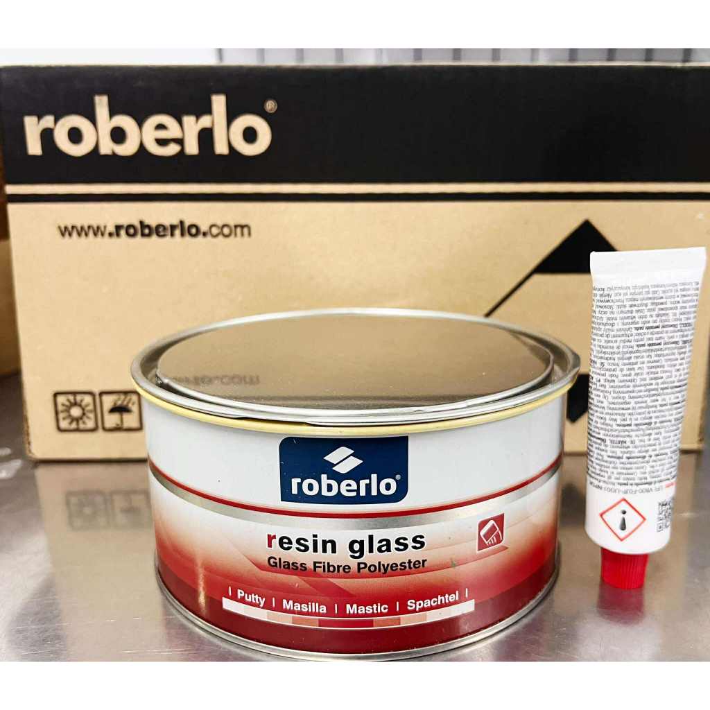 Roberlo Resin Glass เหมาะพื้นผิวเหล็กและโลหะ (แถมฟรีมีดโป้วพลาสติก)‼️