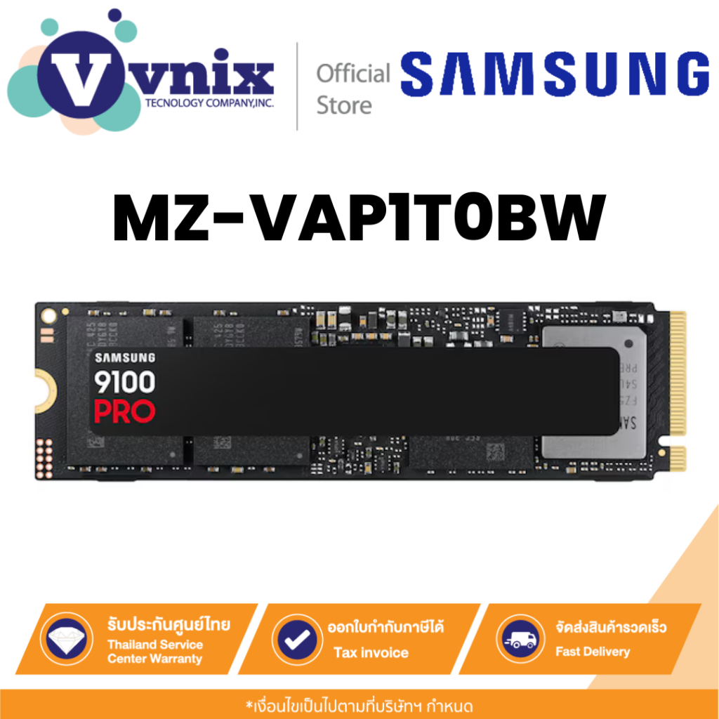 Samsung MZ-VAP1T0BW เอสเอสดี 9100 PRO NVMe™ M.2 SSD - 1TB By Vnix Group