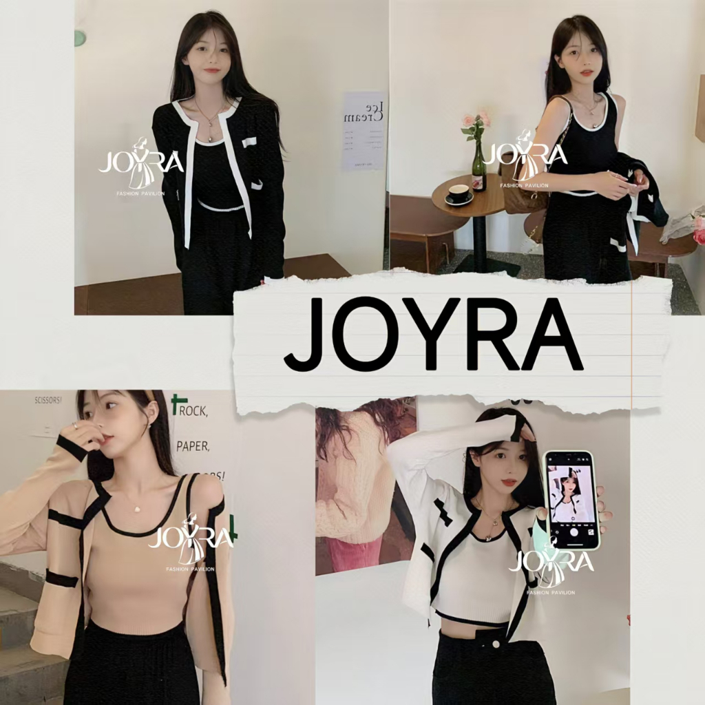เสื้อคลุมไหมพรม​แขนสั้นเช็ท2ชิ้น+เสื้อ แฟชั่นเกาหลี สีพื้นผ้านิ่มมาก Clothing Women