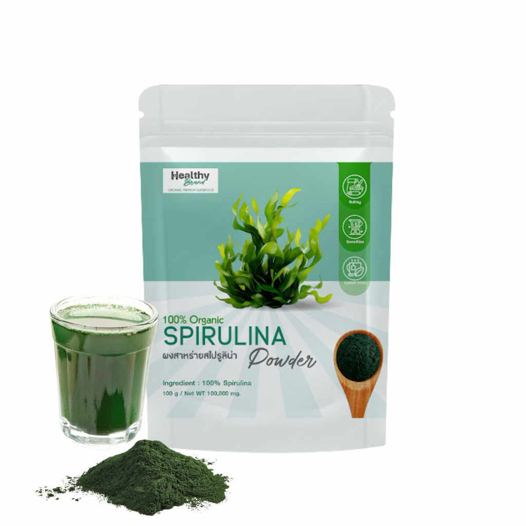 ผงสาหร่ายสไปรูลิน่า ขนาด 100 กรัม ออร์แกนิค 100% ( SPIRULINA POWDER )