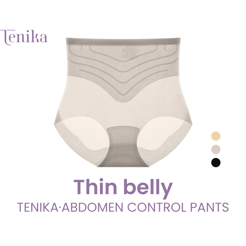 TENIKA กางเกงในผู้หญิง เอวสูง กางเกงในไร้ขอบ Ice Silk Double Shaping Panty  SE-032