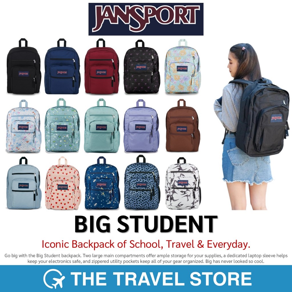 JANSPORT Big Student Backpack กระเป๋าเป้นักเรียน นักศึกษา สไตล์อเมริกัน