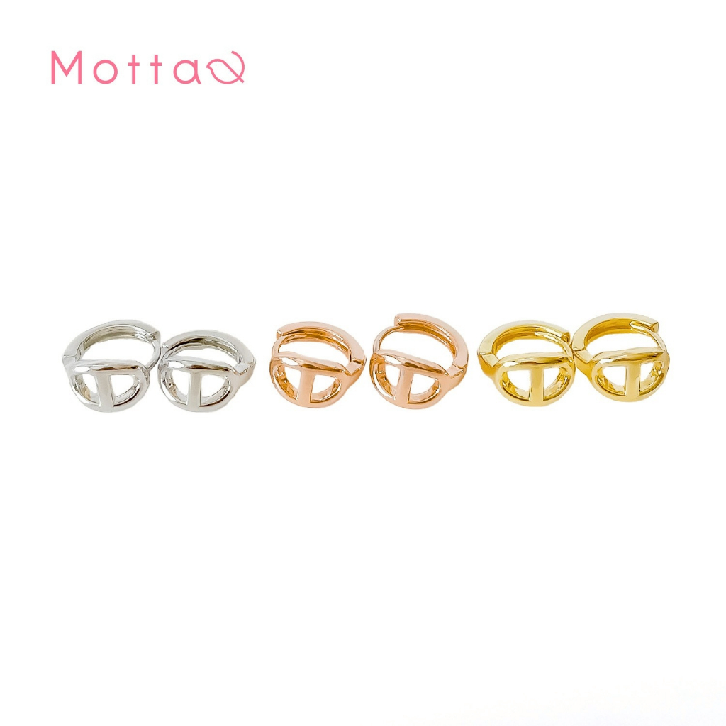 Motta Earring ต่างหูห่วงชุบทองคำขาวดีไซน์สุดเท่