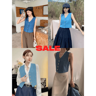 Cicishop SALE/มีคำหนิ (3172/3196) เสื้อกั๊กแขนกุดทรงสวย มีตำ…