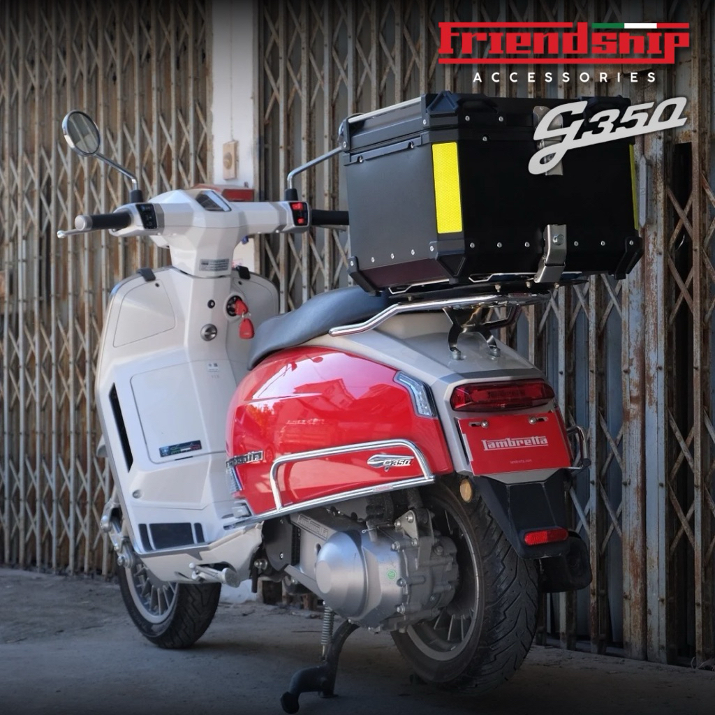 แร็คท้ายติดกล่องแลมเบรตต้า Lambretta g350