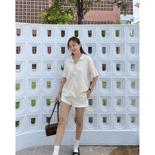 ใหม่! 𝐙𝐈𝐆𝐆𝐀 𝐒𝐇𝐈𝐑𝐓 เสื้อแขนสั้นผ้า Knit ดีเทลผูกเชือก (ผูกเชือกจากร้านแล้ว พร้อมใส่) ผ้านิ่มยืดหยุ่นได้เยอะ