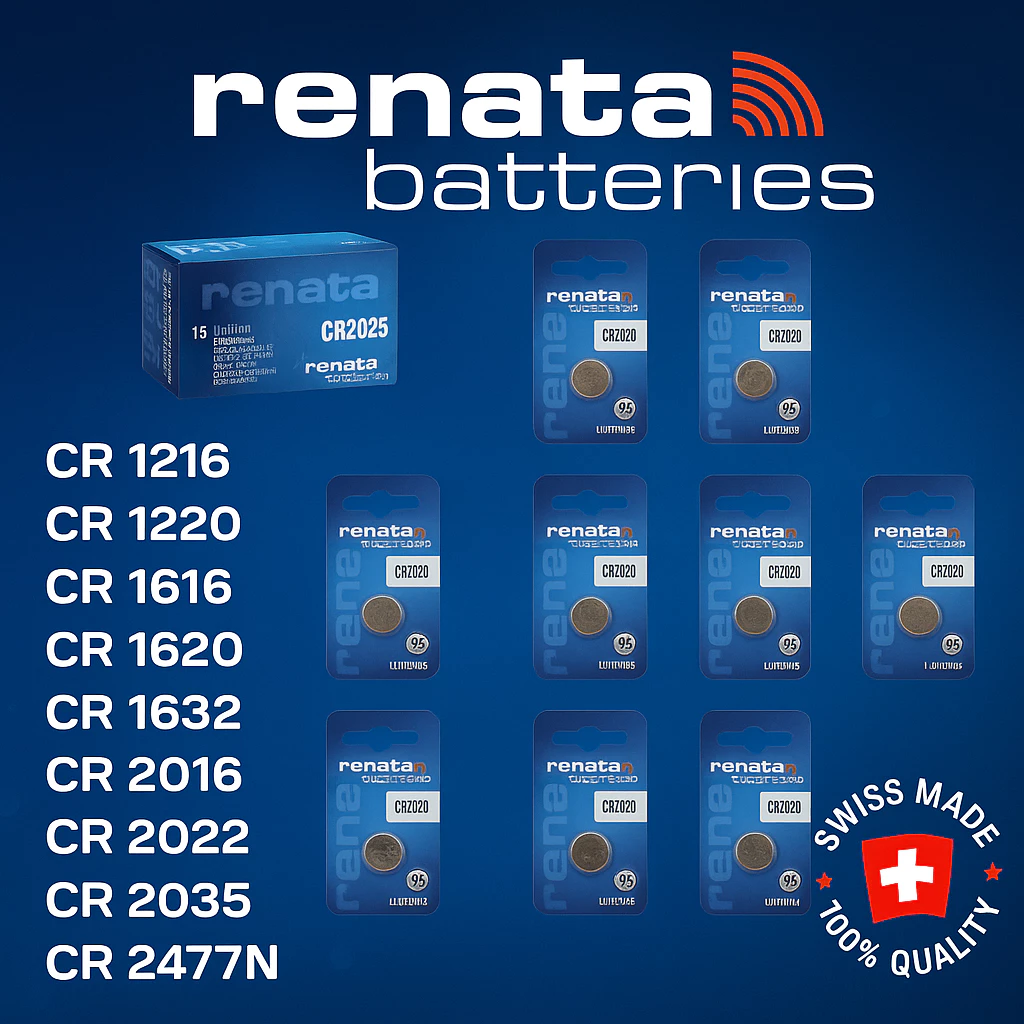 ถ่านกระดุม RENATA 3V CR2032 CR2025 CR2016 CR1620 CR1220 thumbnail 3
