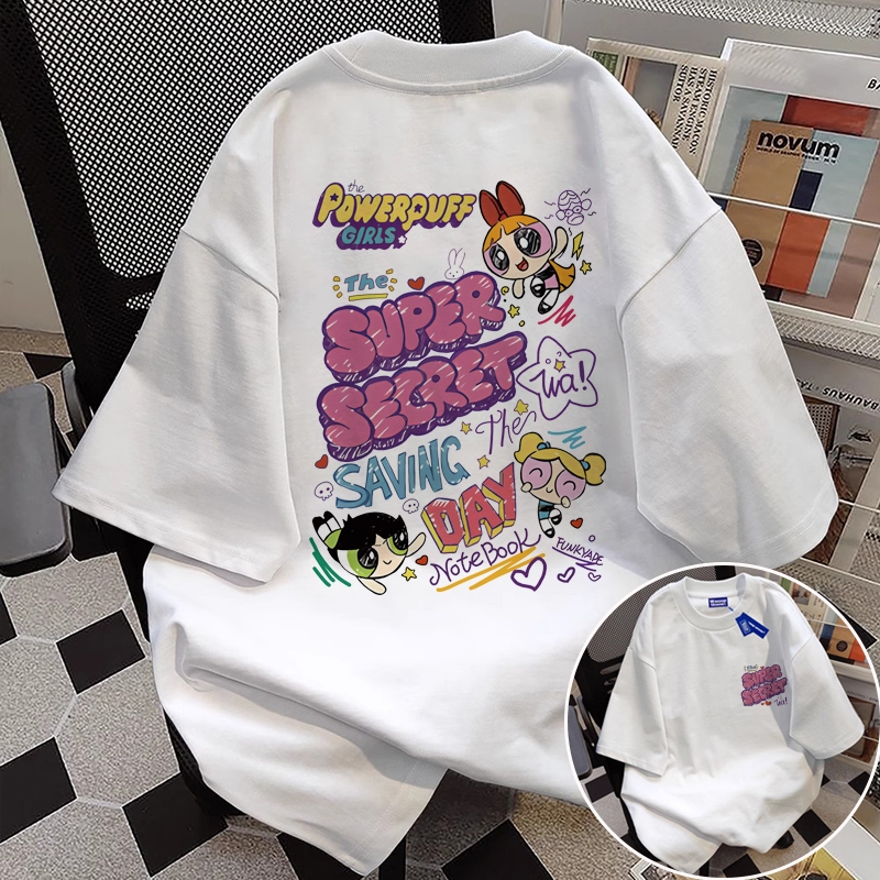 ✨【จัดส่งภายใน 24 ชั่วโมง】 น่ารัก พิมพ์การ์ตูน เสื้อ เสื้อยืด oversize เสื้อยืดผู้หญิง เสื้อแฟชั่น เสื้อสี