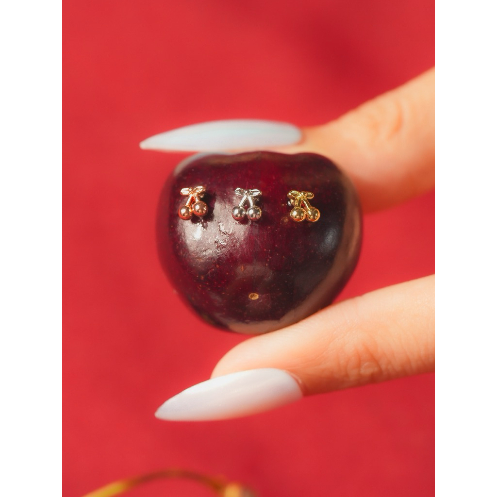 More Than Piercing: MP15 Mini Cherry *waterproof* (Ms.Berry Collection) (1 pc) จิวหู/ต่างหู ราคา ถูกที่สุด ดีลบีเคเค แกลเลอรีภาพที่ 4