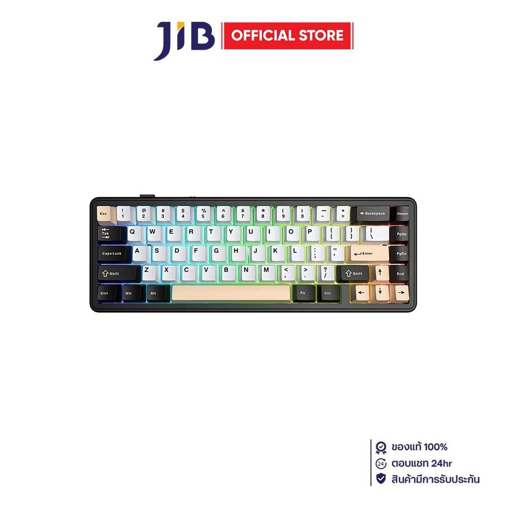 WIRELESS KEYBOARD (คีย์บอร์ดไร้สาย) AULA F65 SKY BLUE SWITCH RGB EN/TH - WHITE-PINK-BLACK