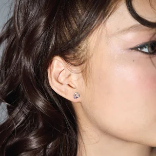 earika.earrings - sugarpony set เซ็ตต่างหูโพนี่สีม่วง ก้านเงินแท้ชุบทองคำขาว เหมาะสำหรับคนแพ้ง่าย