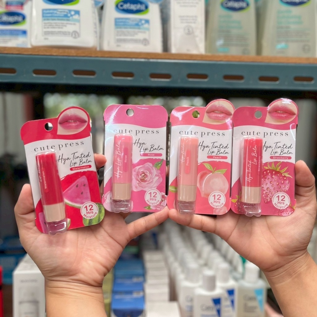 CUTE PRESS Hya Tinted Lip Balm 3.7g. #Watermelon #Strawberry #Rose #Peach