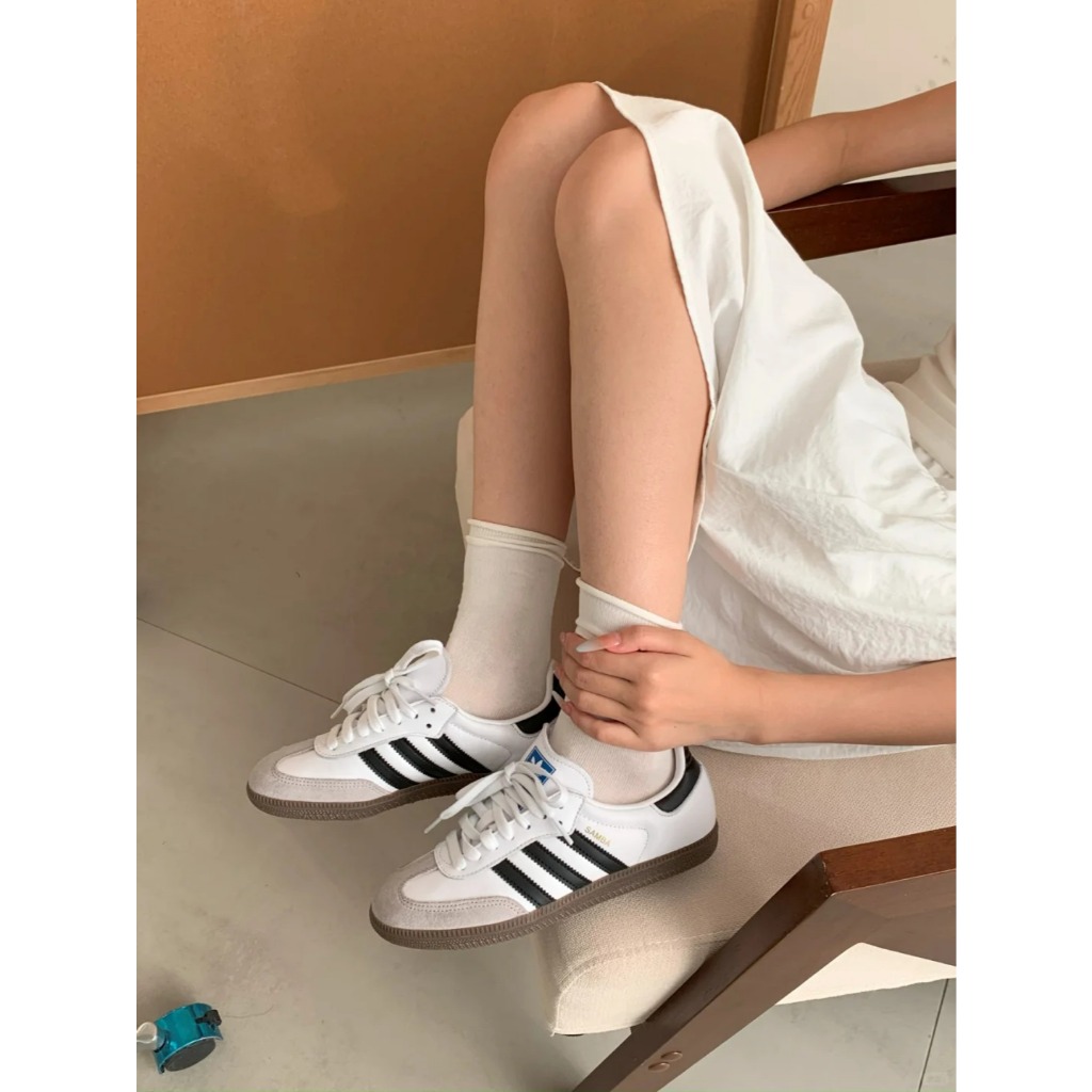 💛การตรวจสอบรหัส QR💛NEW ADIDA S Originals Samba og ใหม่ล่าสุด ผลิตในประเทศไทย รองเท้าหุ้มข้อต่ำสีขาว - รูปที่ 7