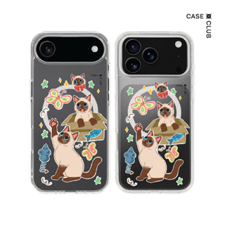 CaseClub เคสไอโฟน ซัมซุง เคสแม่เหล็ก ลาย Trio Siamese Cat สำ…
