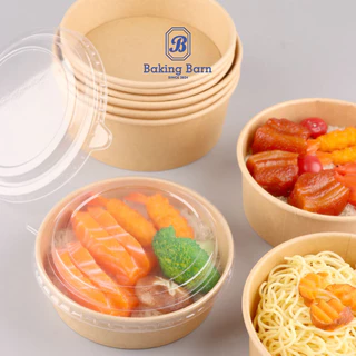 Baking barn (600ชิ้น) ถ้วยอาหาร ชามอาหาร ชามกระดาษคราฟท์ ชามกระดาษ paper bowl