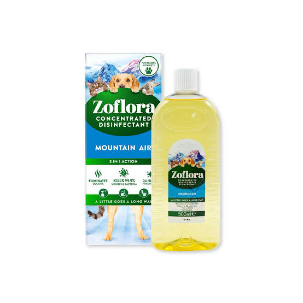 east Zoflora mountain air 3 in 1 action 500 ml. น้ำยาทำความสะอาดพื้น สำหรับสัตว์เลี้ยง
