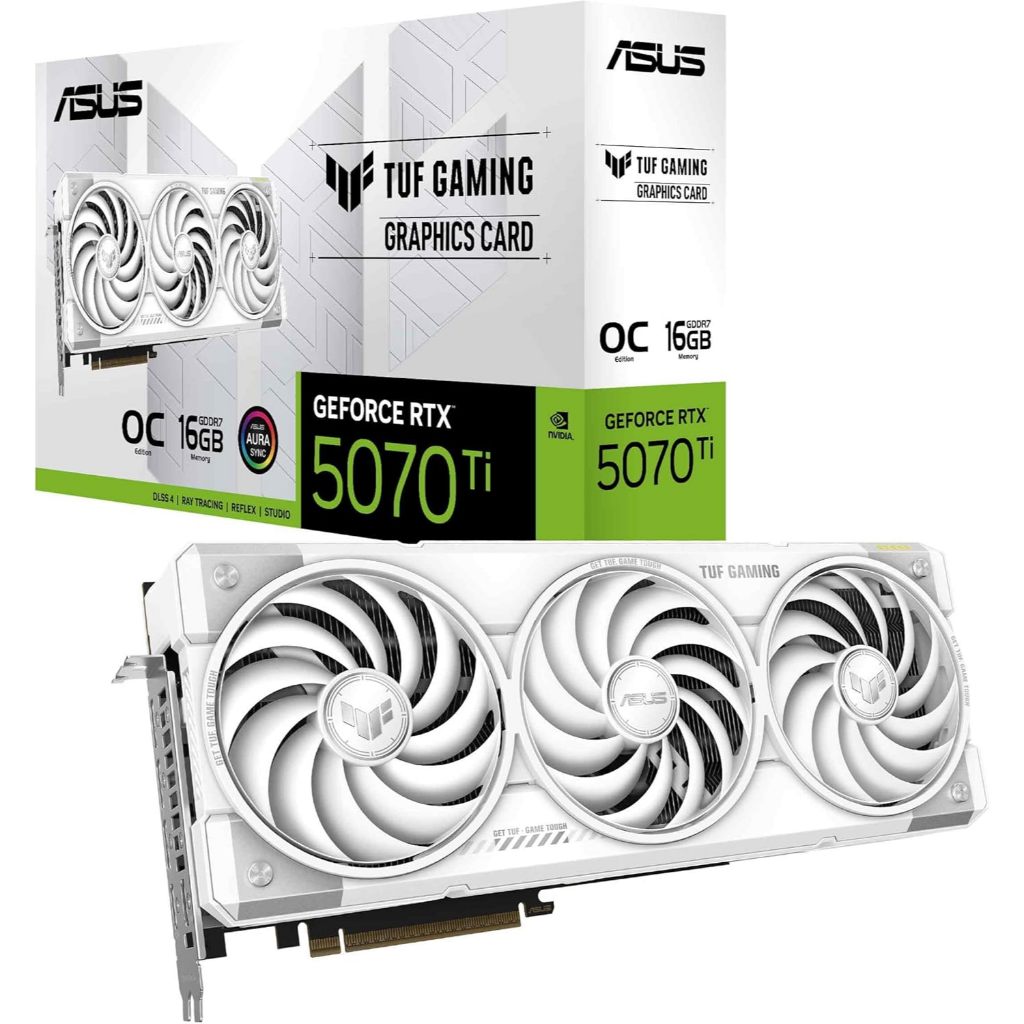 ASUS TUF Gaming GeForce RTX 5070 Ti 16GB GDDR7 White OC Edition ( TUF-RTX5070TI-O16G-WHITE-GAMING)