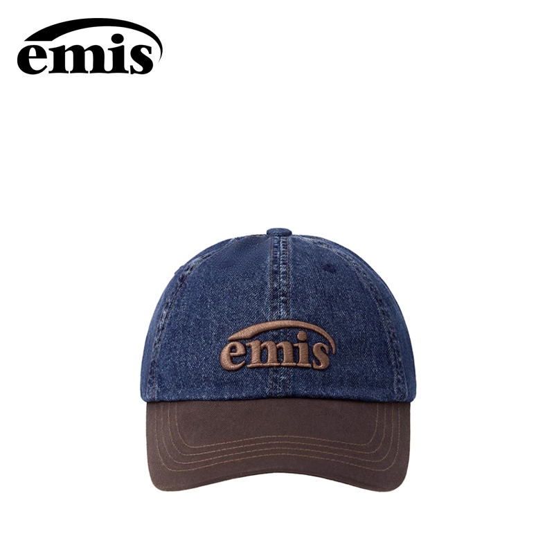 『 EMIS 』🇰🇷EMIS BIG EMIS LOGO BALLCAP หมวกแก๊ปผ้ายีนส์ตัดต่อ