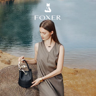 FOXER กระเป๋าสะพายข้างแฟชั่น กระเป๋าทรงถัง กระเป๋าผู้หญิงสุดประณีต ของขวัญผู้หญิง ของขวัญปีใหม่