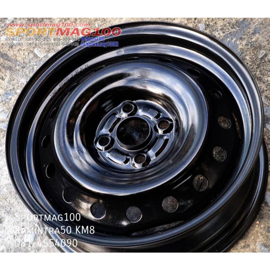 กระทะล้อเหล็ก Honda Mitsubishi สีดำขอบ15นิ้ว ขนาด 6-15นิ้ว 4รู100 Offset45 cb56.1