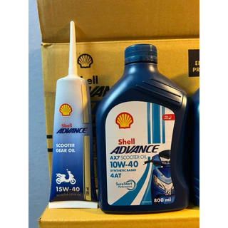 น้ำมันเครื่อง รถออโต้เมติก SHELL advance ax7 scooter MB ขนาด 0.8 ลิตร (เลือกรับไม่รับเฟือง)
