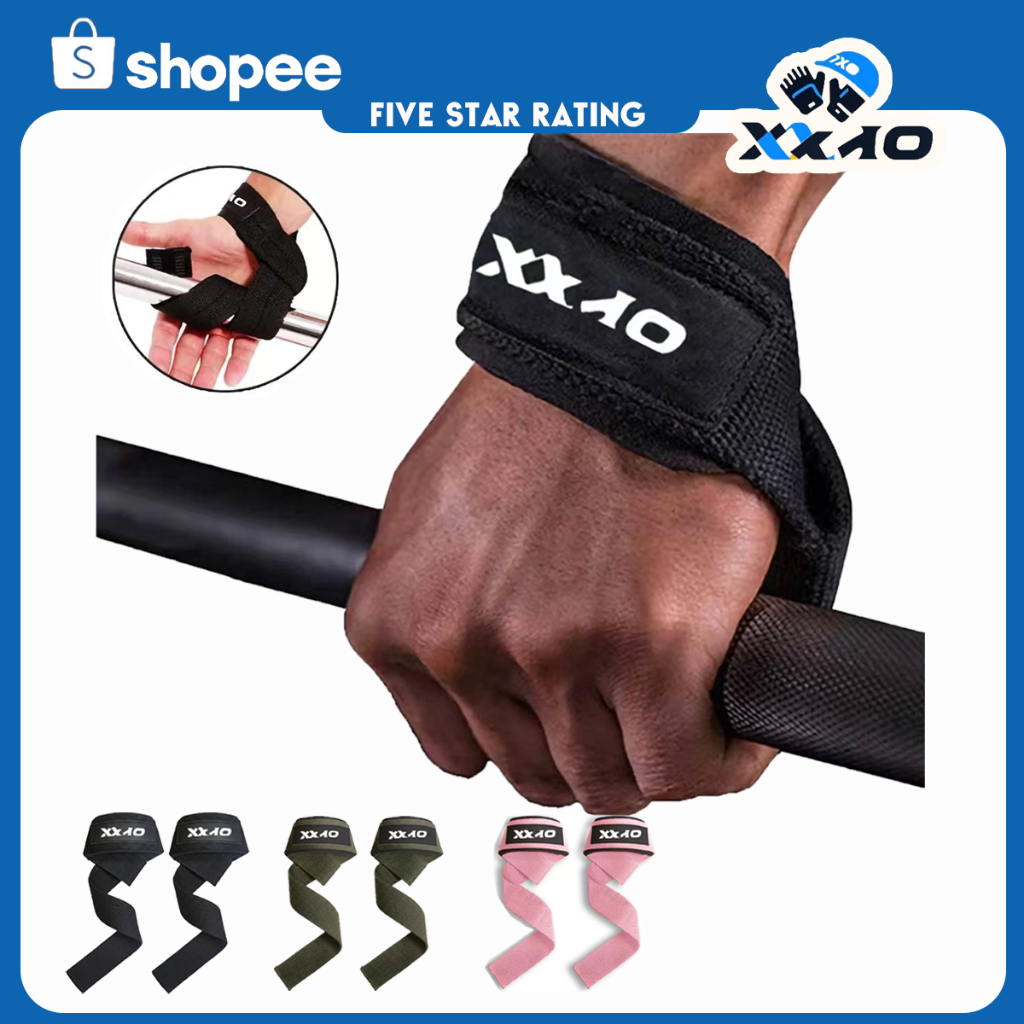 XXAO สายรัดซิลิโคนกันลื่นสำหรับ Deadlifts Crossfit ฝึกความแข็งแรงและยกน้ำหนัก Barbell Dumbbell 2 ชิ้น