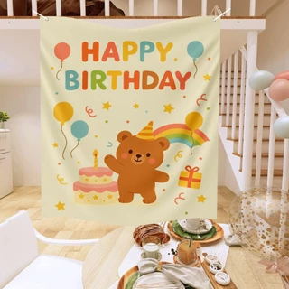 [ส่งด่วน] ป้ายผ้า ป้ายแบนเนอร์ วันเกิด Happy Birthday มีหลายลาย
