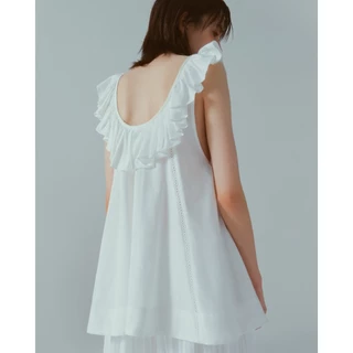 COWORKER - Ruffle Mini Dress เดรสสั้นคอระบายแขนกุด