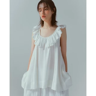 COWORKER - Ruffle Mini Dress เดรสสั้นคอระบายแขนกุด