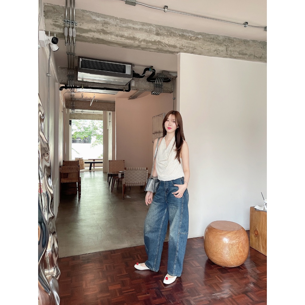 SLYQ INDIGO BARREL DENIM PANTS กางเกงยีนส์ขายาวทรงบาร์เรล - รูปที่ 3