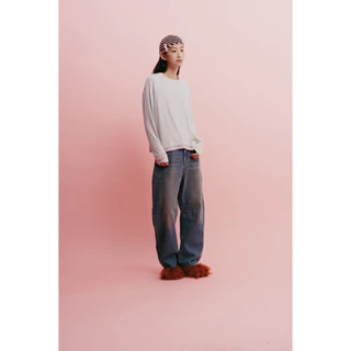 The Freckled Market - FKM Barrel Jeans กางเกงยีนส์ขากว้าง สีฟอก