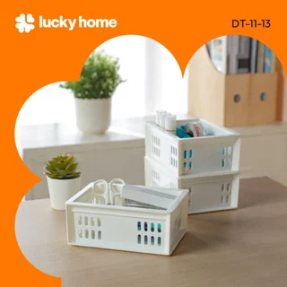 LUCKY HOME ตะกร้า ตะแกรง ถาด กระบะใส่ของสีขาว DT-11,12,13/ สีใส DT-01,02,03