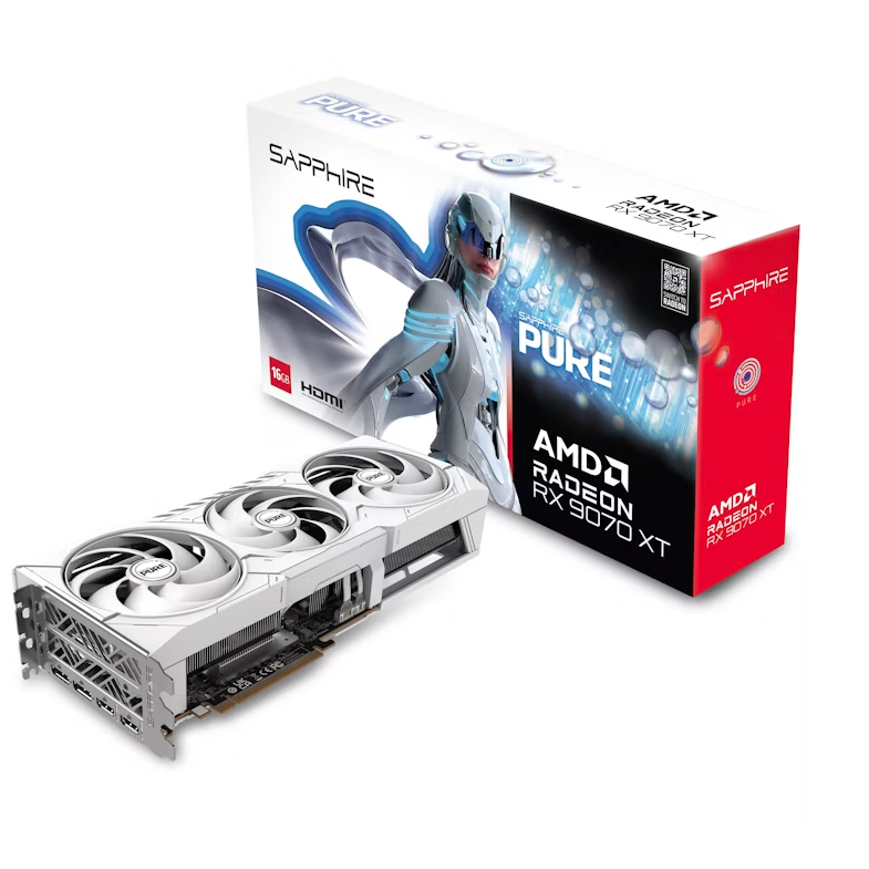 Sapphire Pure Radeon RX 9070 XT Gaming OC 16GB GDDR6 PCI-Express Graphics Card