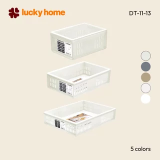 LUCKY HOME ตะกร้า ตะแกรง ถาด กระบะใส่ของสีขาว DT-11,12,13/ สีใส DT-01,02,03