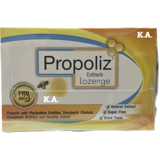 (ยกกล่อง15แผง)ยาอม Propoliz Extherb Lozenge 1 แผง 8 เม็ด 9990