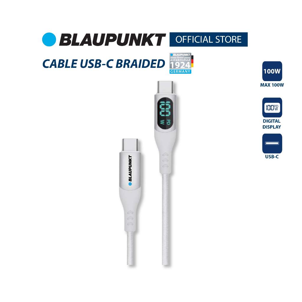 [ของแท้] BLAUPUNKT สายชาร์จหน้าจอแสดงผล Digital Display หัว USB-C 100W ยาว 1.2 เมตร สายถักทนทาน