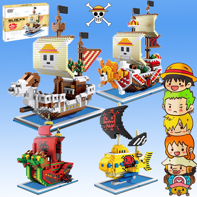 ตัวต่อวันพีช ตัวต่อนาโนเรือลูฟี่ครบเช็ต เรือลูฟี่ เรือหนวดขาว ONE PIECE THOUSAND SUNNY