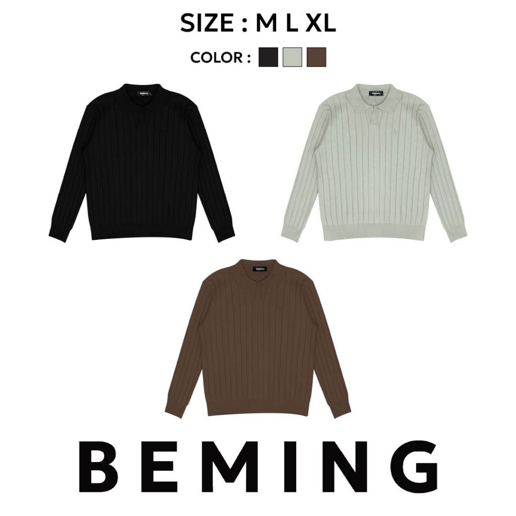 Bemingtop1009(M-XL)-BMG Prep Knit – เสื้อโปโลผู้ชายปักโลโก้ ที่ให้ลุคเรียบเท่แบบ Ivy minimal