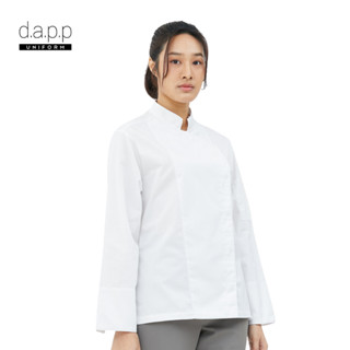 dapp Uniform เสื้อเชฟ แขนยาว ทรงผู้หญิง ปกคอตั้ง แบบกระดุมกด…