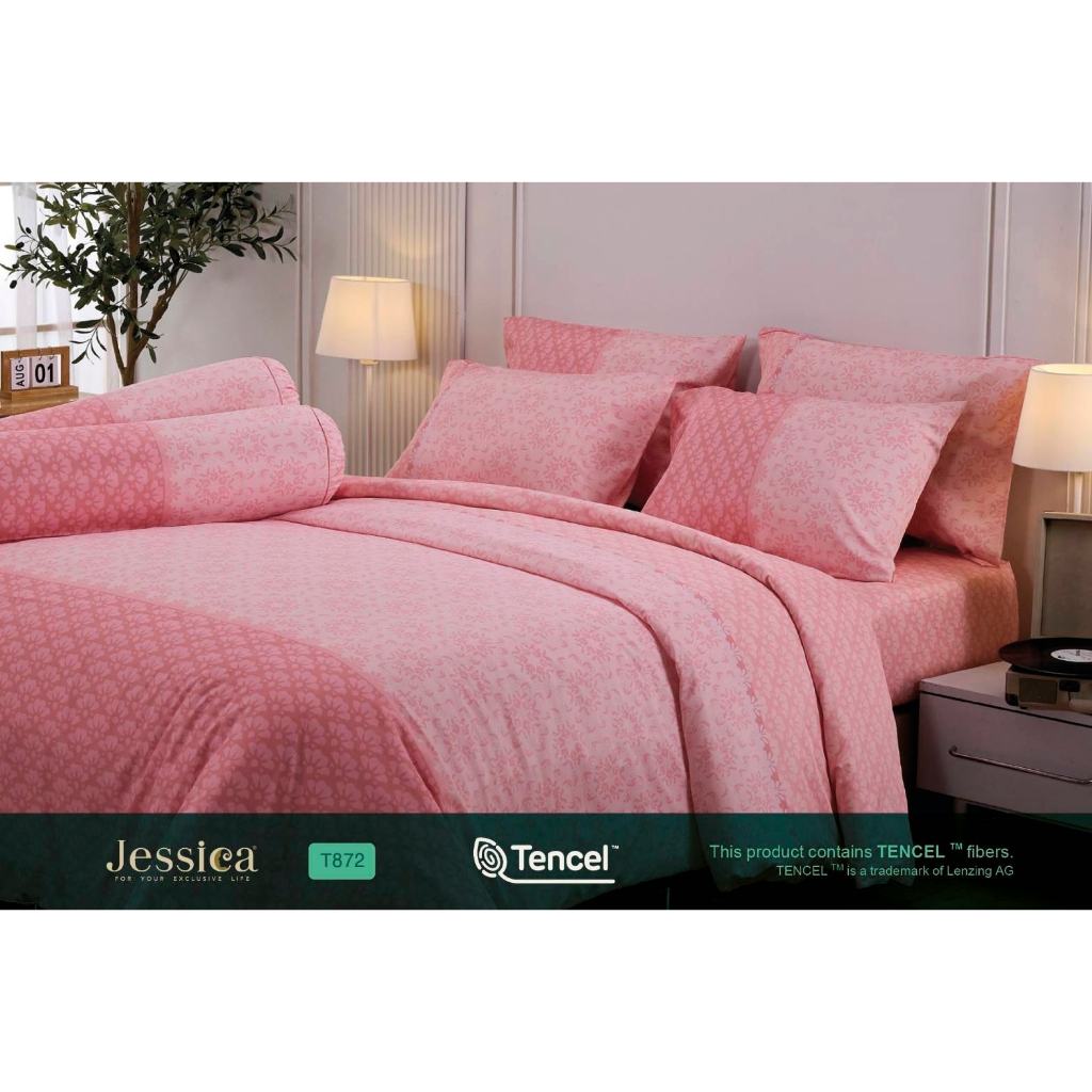 [New] T872 Jessica Tencel ทอ 500 เส้น ชุดผ้าปูที่นอน 6 ฟุต รวมผ้าห่ม ยี่ห้อ เจสสิก้า รุ่น Tencel