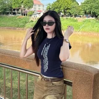 🌈SpinnyHouse🌈เสื้อยืดรัดรูป ผ้ายืดยูนิ เสื้อเข้ารูป พร้อมส่ง สกรีนลายสตรีทสไตล์เกาหลี สาวอวบใส่ได้ รุ่น กิมจิSURE