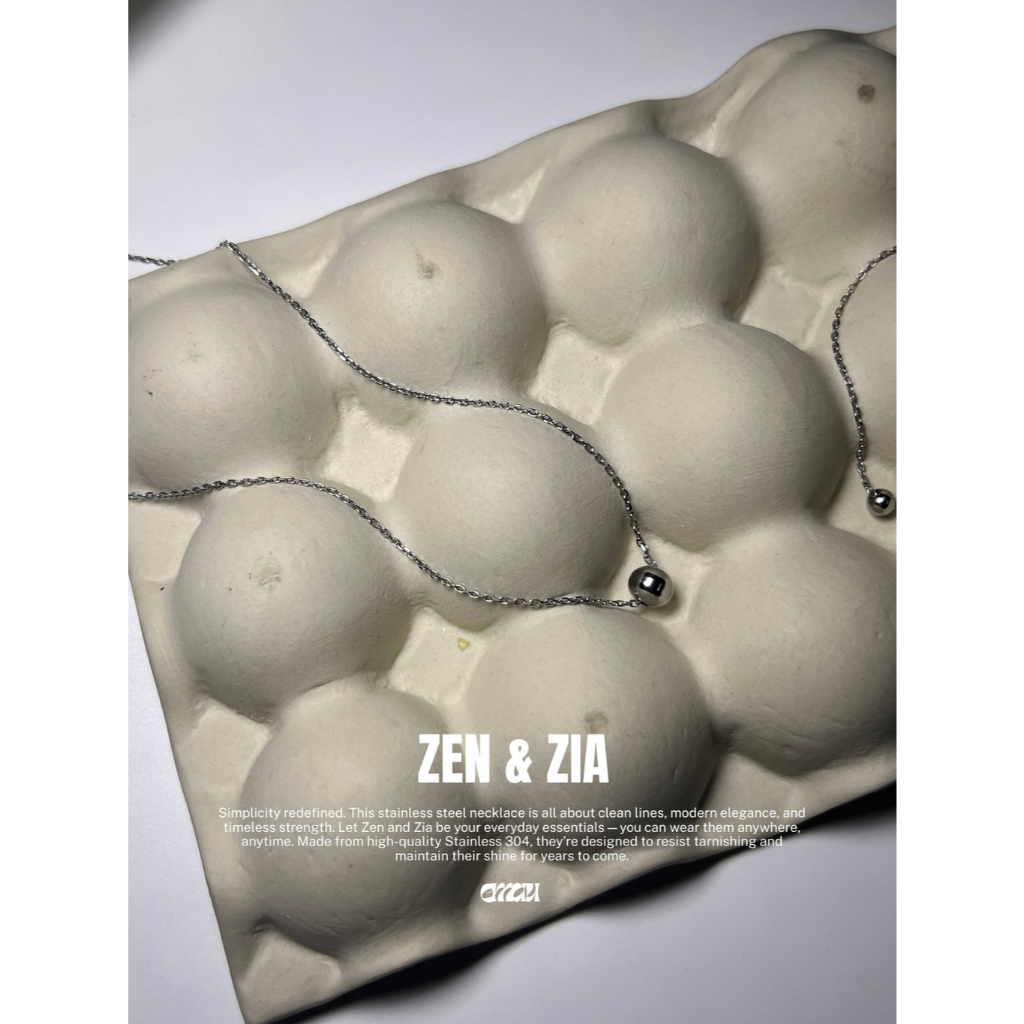 EMAU- Zen & Zia สร้อยสแตนเลสจี้สแตนเลสกลม กำไลสแตนเลสเม็ดกลม