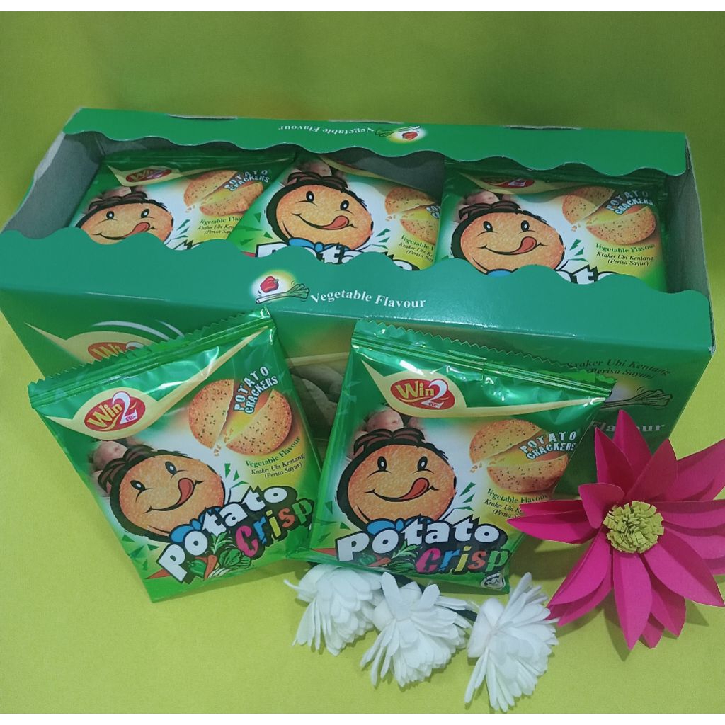 ขนมมาเลเซียมันฝรั่งแลบลิ้น win2แผ่นบางกรอบอร่ยเคี้ยวเพลิน