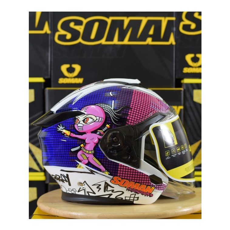 หมวกกันน็อคครึ่งใบ Soman 527 ลาย Carbon ใหม่ล่าสุด 2026 แถมฟรีบลูทูธ! | นวมถอดซักได้ 3 ชิ้น ไม่เหม็น - รูปที่ 6