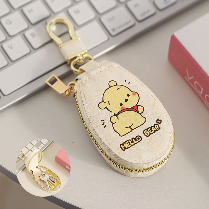 กระเป๋าใส่กุญแจรถ ลายการ์ตูนโปไชโกะ หมีพูห์สุดน่ารัก คุณภาพดี พร้อมส่งจากไทย