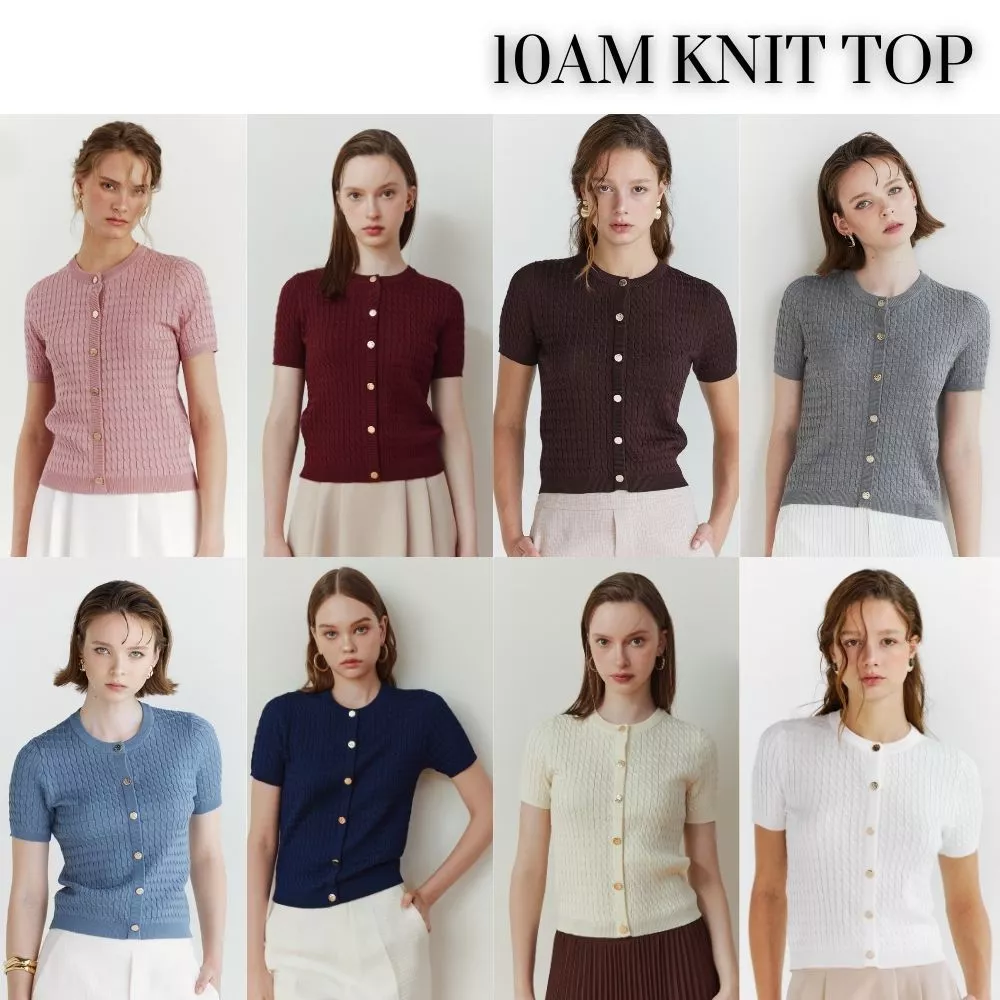 MAVE เสื้อรุ่น 10am knit top สี Navy,Pink,Blue,Mocha,Ash