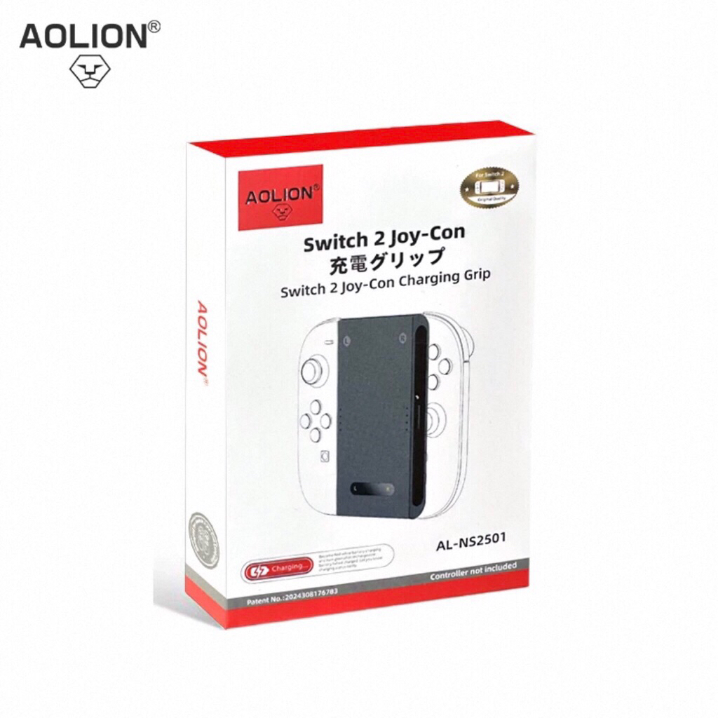 AOLION Switch 2 Joy-Con Charging Grip ตัวต่อสำหรับ Joy-Con สำหรับ NS2 สามารถเสียบสายชาร์จ Joy-Con ได้