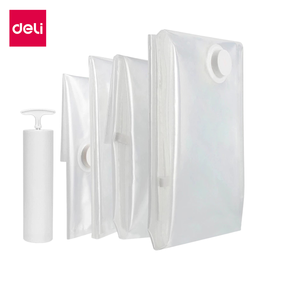 Deli ถุงสูญญากาศ ถุงสูญญากาศจัดเก็บของ มีวาล์ว เก็บเสื้อผ้า ประหยัดพื้นที่ สามารถใช้งานซ้ำ Storage Vacuum Bag