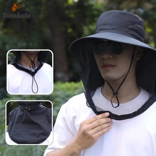 ส่งเร็ว🚚หมวกกันยุงกลางแจ้งสำหรับผู้ชาย หน้ากากตกปลาป้องกันแส…