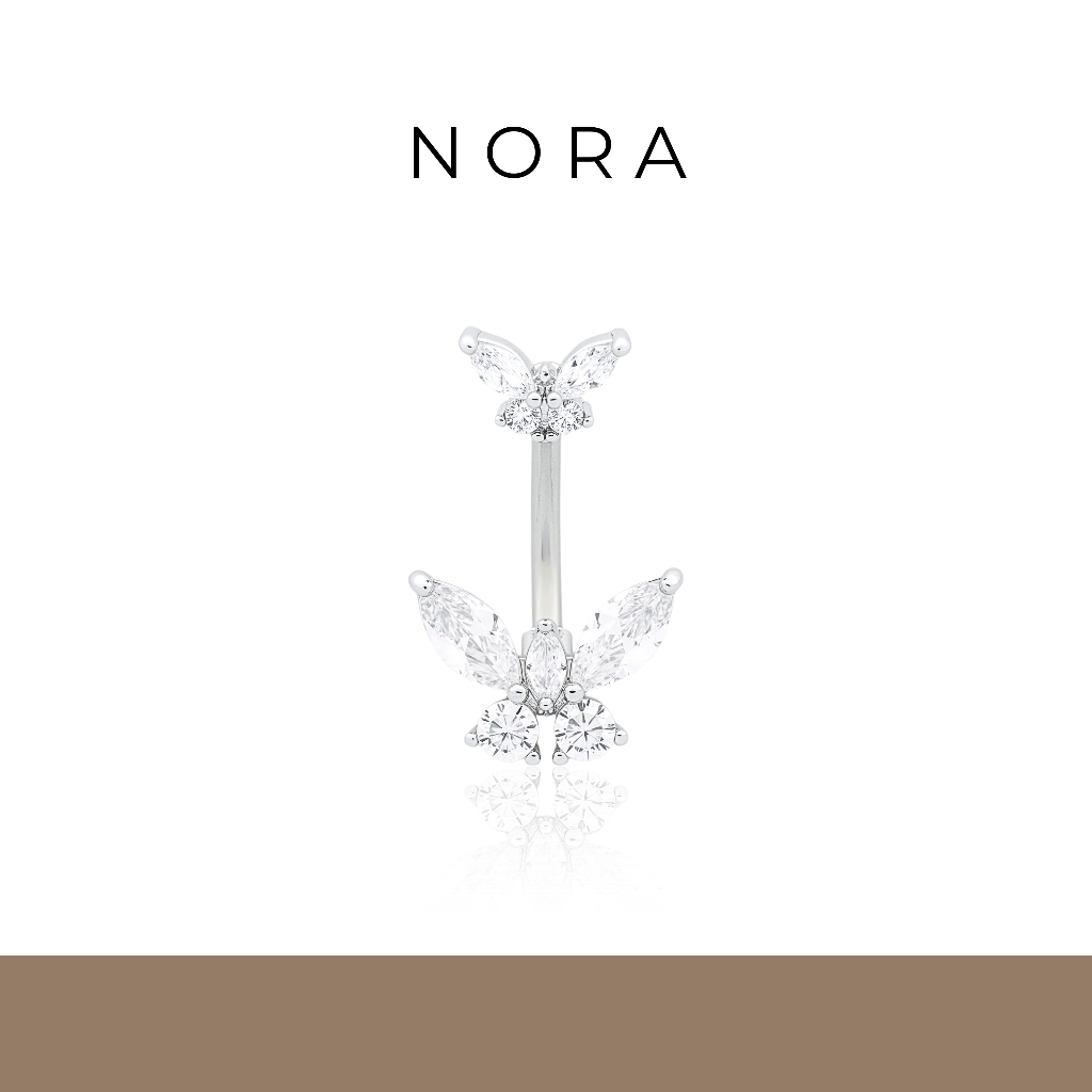 Jewelry ปุ่มท้องแหวน แหวนสะดือ เจาะสะดือ แหวนสะดือผีเสื้อ สเตนเลส เครื่องประดับหน้าท้อง NR250701